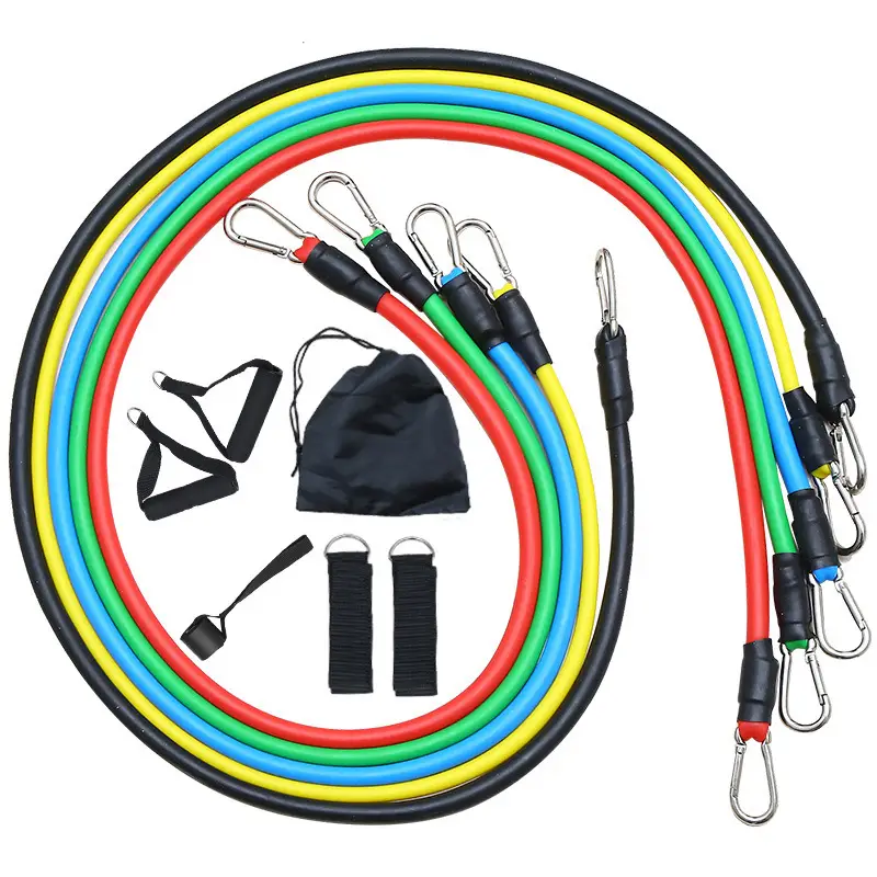 Portable Household 11 Piece Set Tally Rope suit Training Set Elaine Rope Fitness Men's Door Resistance Belt
