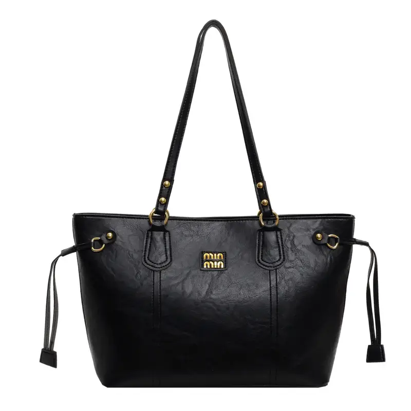 Women's Brown Leather Tote Bag with Tassel Handles - Image 3