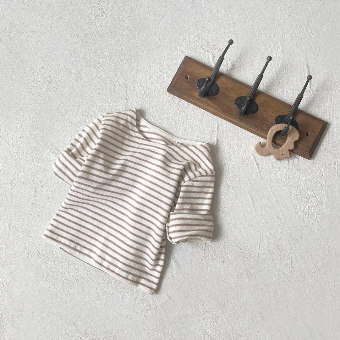 2026 Boys Striped Cotton T-Shirt Long Sleeve - Image 2