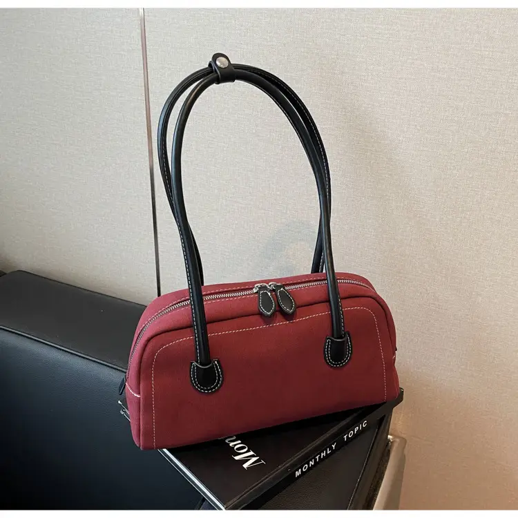 Women Vintage Frosted Shoulder Bag Red 2024 — feature 48