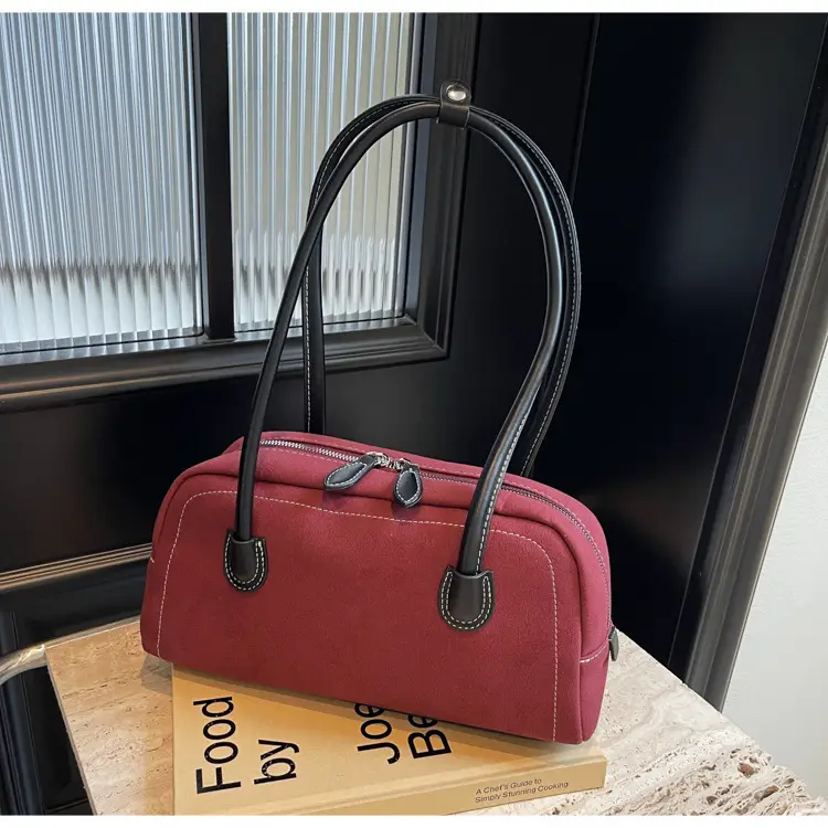 Women Vintage Frosted Shoulder Bag Red 2024 — feature 51