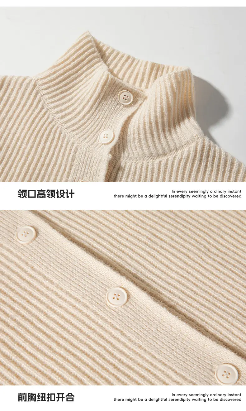 Men Japanese Retro Button Turtleneck Sweater Jacket Black Knit — feature 30
