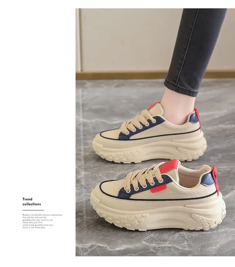 Non-slip Torre Shoes Feet Show Running sneaker 2024 Autumn Platform Shoes Women's Thick-soled Shoes for Small People Show Height Women's Shoes — feature 4