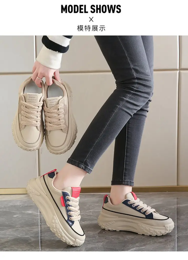 Non-slip Torre Shoes Feet Show Running sneaker 2024 Autumn Platform Shoes Women's Thick-soled Shoes for Small People Show Height Women's Shoes — feature 5
