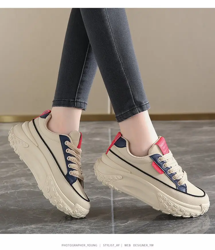 Non-slip Torre Shoes Feet Show Running sneaker 2024 Autumn Platform Shoes Women's Thick-soled Shoes for Small People Show Height Women's Shoes — feature 6