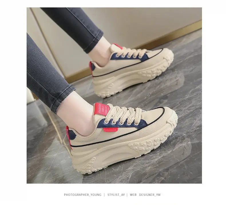 Non-slip Torre Shoes Feet Show Running sneaker 2024 Autumn Platform Shoes Women's Thick-soled Shoes for Small People Show Height Women's Shoes — feature 7