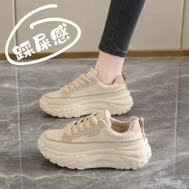 Non-slip Torre Shoes Feet Show Running sneaker 2024 Autumn Platform Shoes Women's Thick-soled Shoes for Small People Show Height Women's Shoes