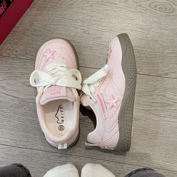 Campus sweet wind stars training board shoes 2024 autumn new high color value thick bottom breathable not stuffy feet sneaker - Image 5