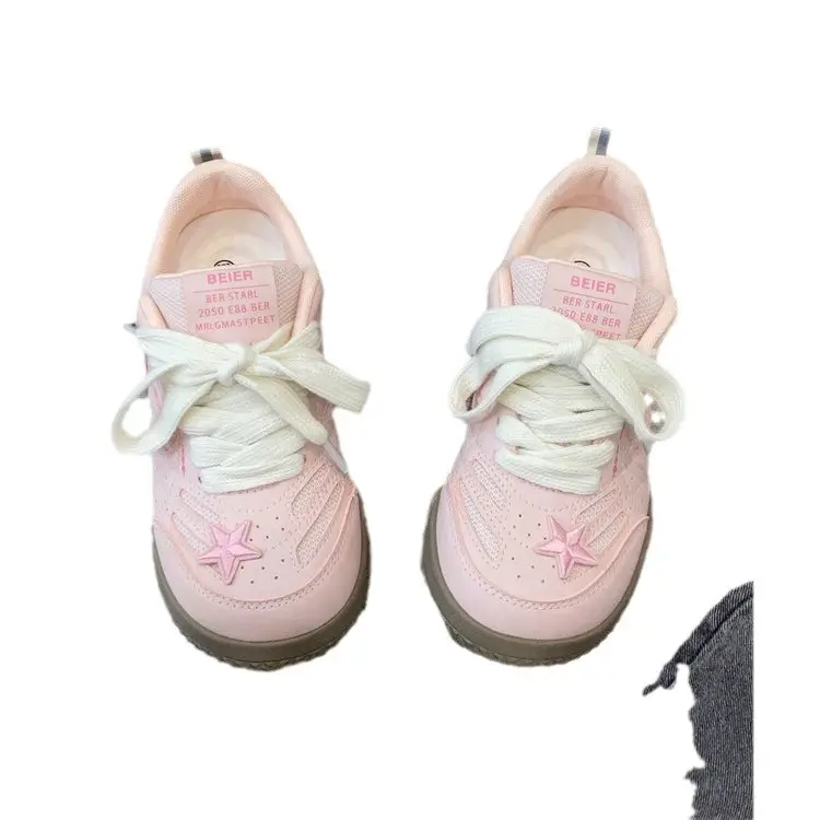 Campus sweet wind stars training board shoes 2024 autumn new high color value thick bottom breathable not stuffy feet sneaker - Image 6