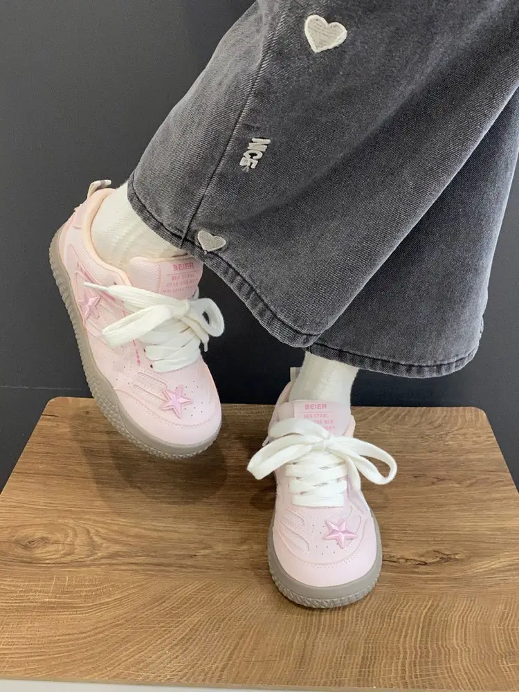 Campus sweet wind stars training board shoes 2024 autumn new high color value thick bottom breathable not stuffy feet sneaker — feature 10