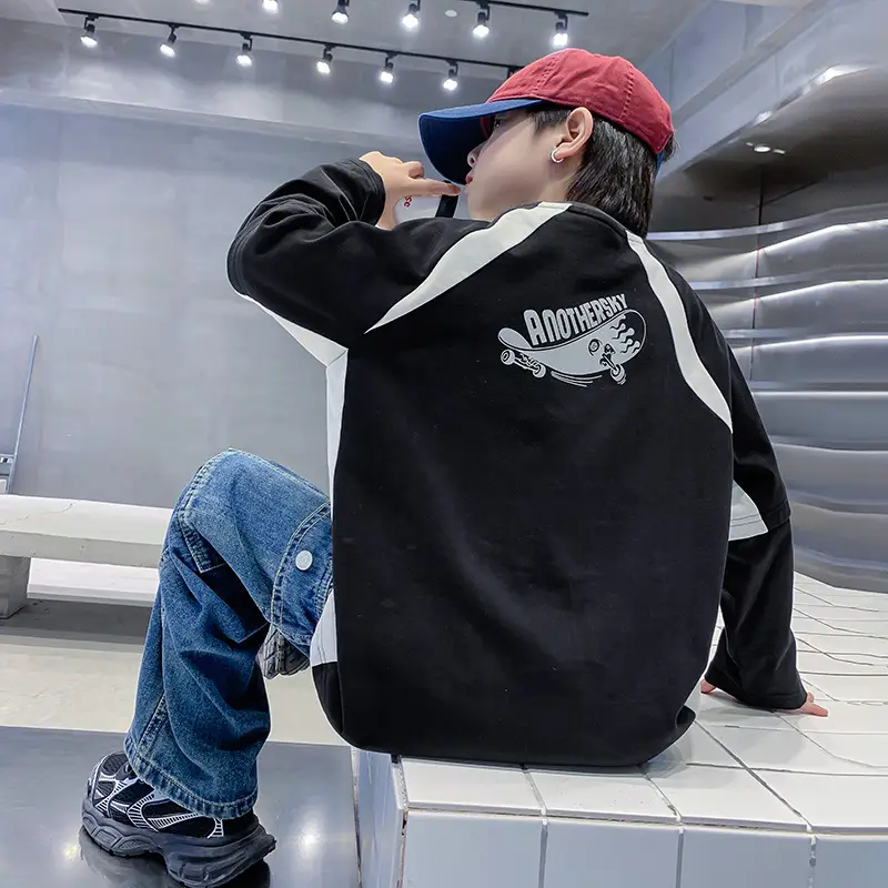 Boys Long Sleeve Contrast T-Shirt 2025 Kids - Image 3