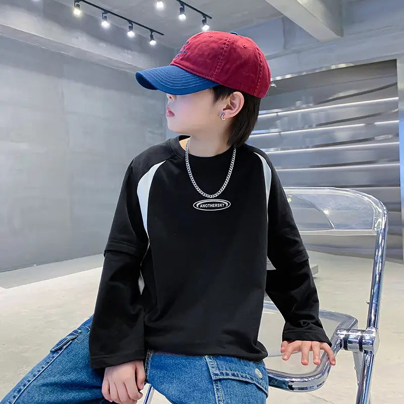 Boys Long Sleeve Contrast T-Shirt 2025 Kids - Image 5