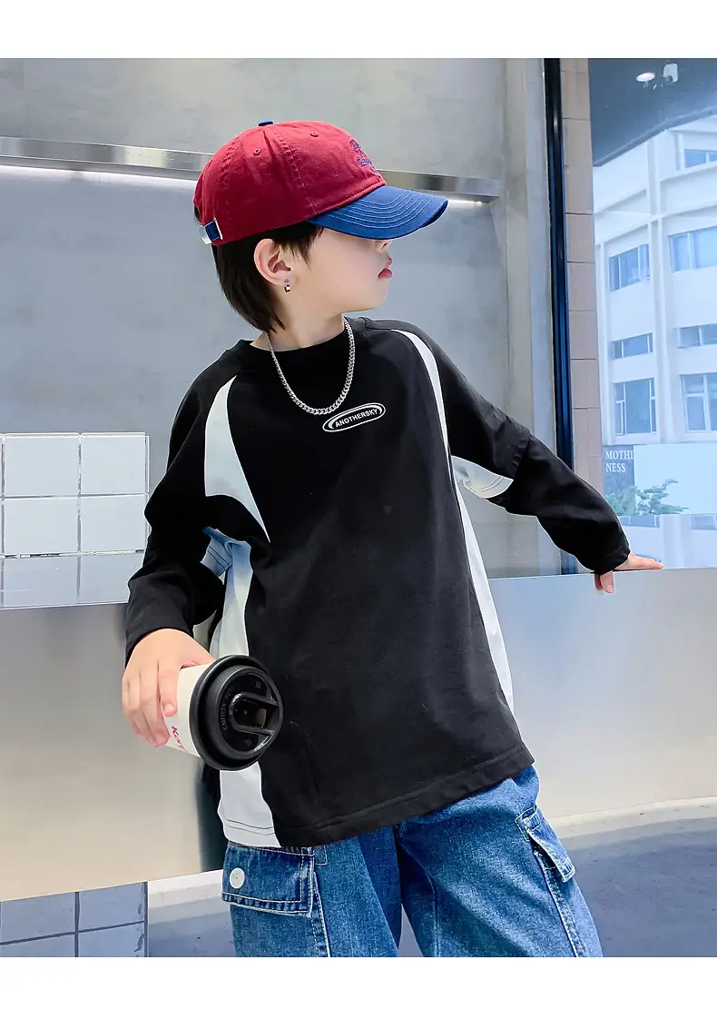 Boys Long Sleeve Contrast T-Shirt 2025 Kids — feature 10