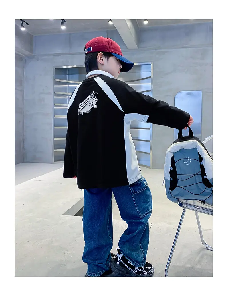 Boys Long Sleeve Contrast T-Shirt 2025 Kids — feature 11