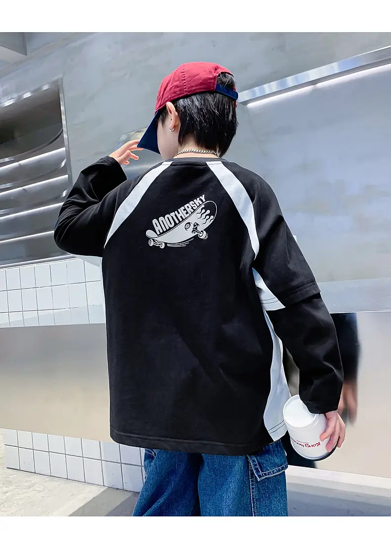 Boys Long Sleeve Contrast T-Shirt 2025 Kids — feature 13