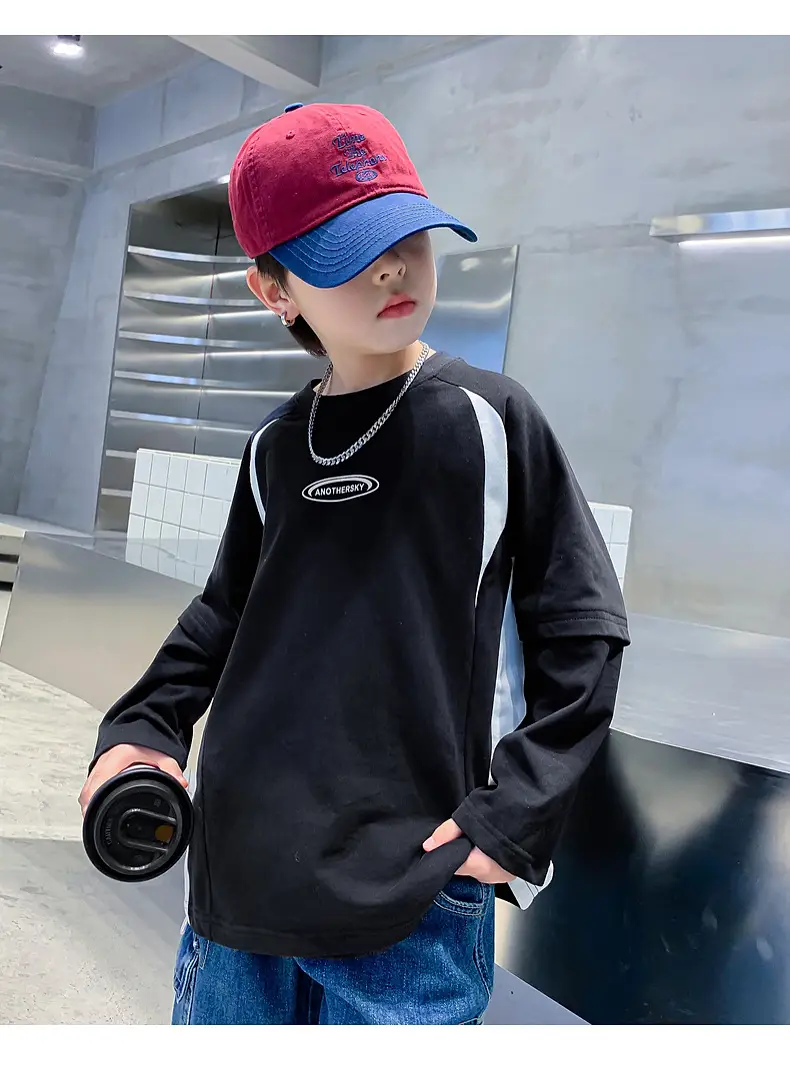 Boys Long Sleeve Contrast T-Shirt 2025 Kids — feature 8