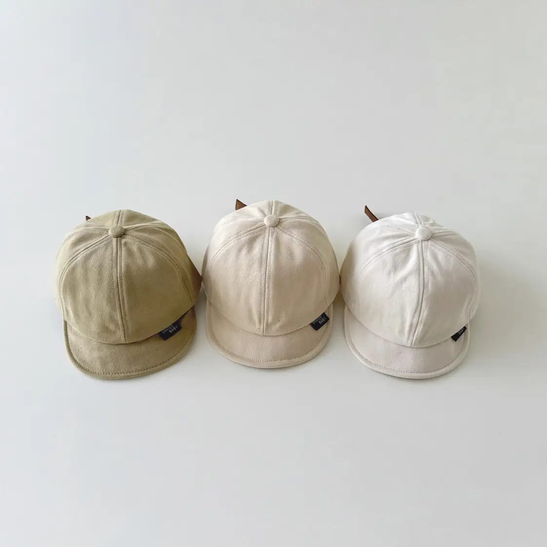 Beige Baseball Cap for Kids Soft Eaves - Image 5