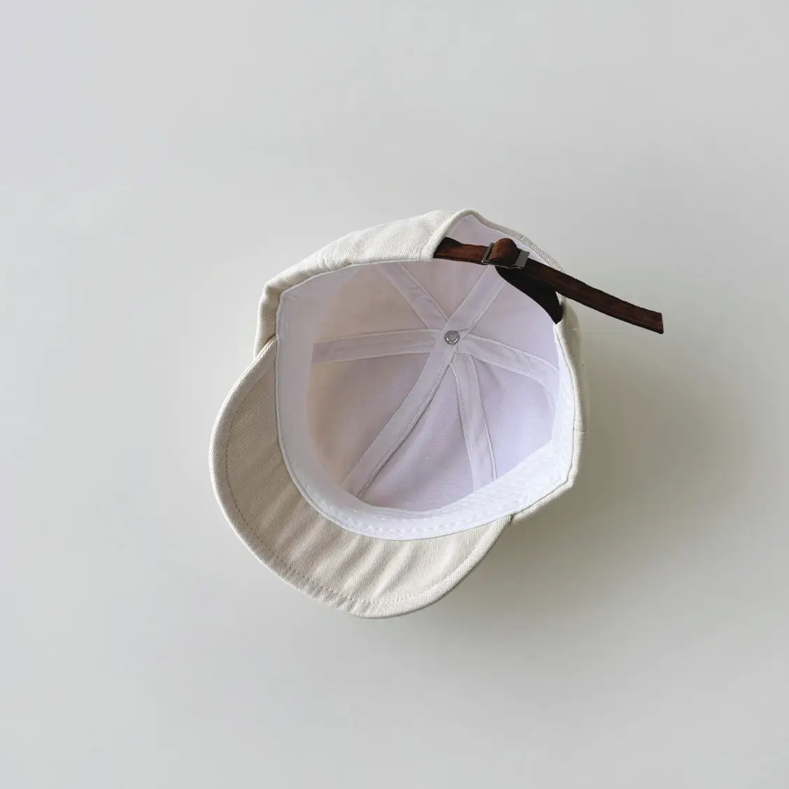 Beige Baseball Cap for Kids Soft Eaves - Image 7