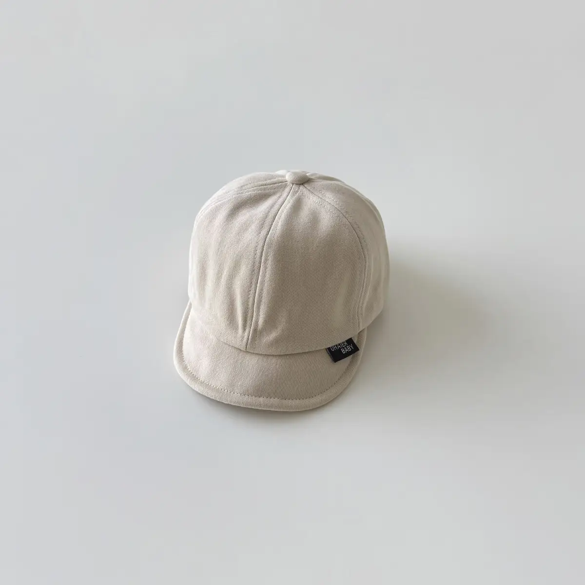 Beige Baseball Cap for Kids Soft Eaves - Image 2
