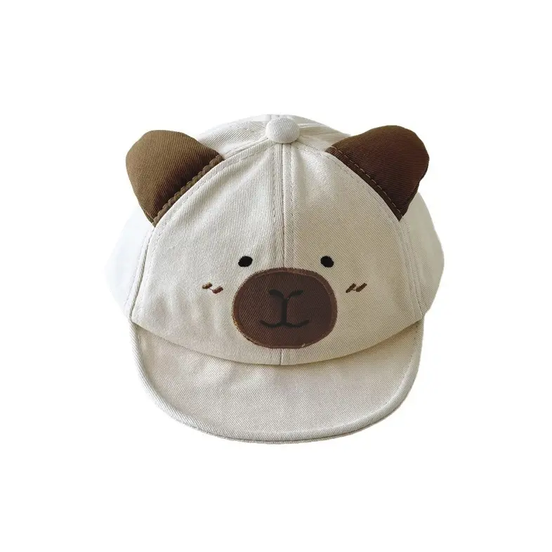 Cute Cartoon Bear Baseball Caps for Kids Blue White Black