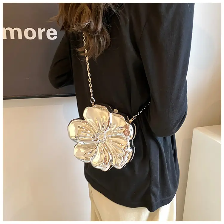 Women's 3D Floral Shoulder Messenger Bag Brown — feature 22