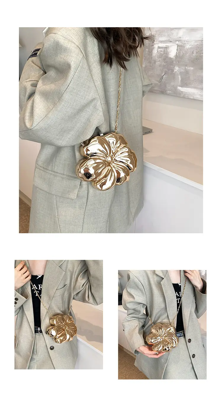 Women's 3D Floral Shoulder Messenger Bag Brown — feature 3