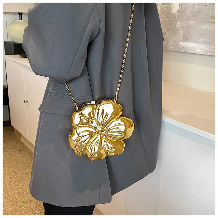 Women's 3D Floral Shoulder Messenger Bag Brown — feature 48