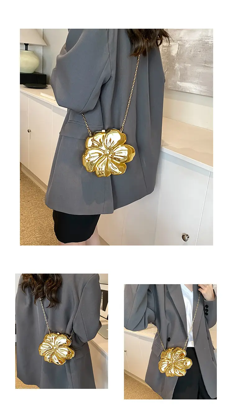 Women's 3D Floral Shoulder Messenger Bag Brown — feature 6