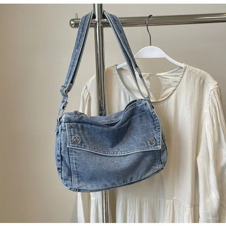 Japanese Style Flapover Washed Canvas Crossbody Bag — feature 100