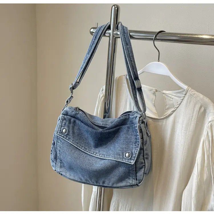 Japanese Style Flapover Washed Canvas Crossbody Bag — feature 101