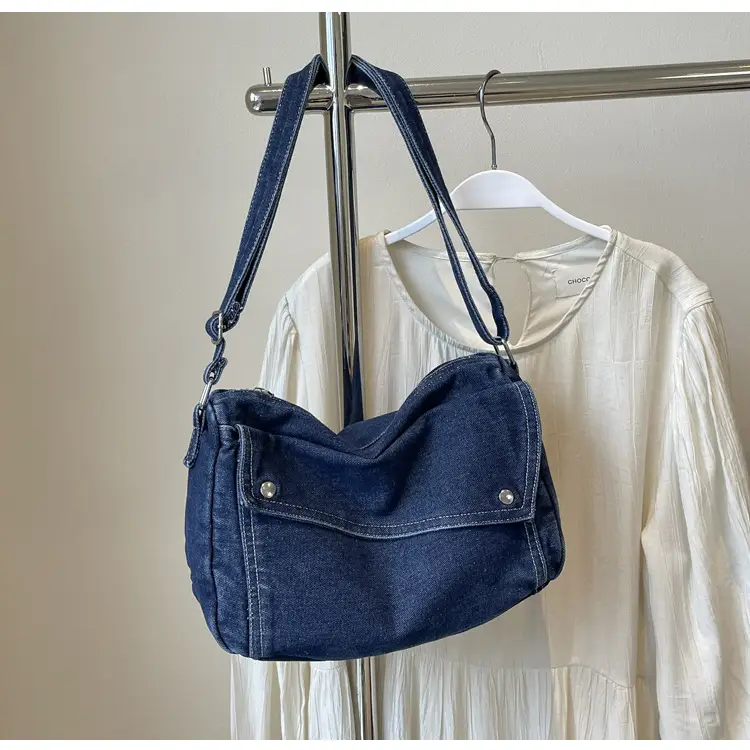 Japanese Style Flapover Washed Canvas Crossbody Bag — feature 106