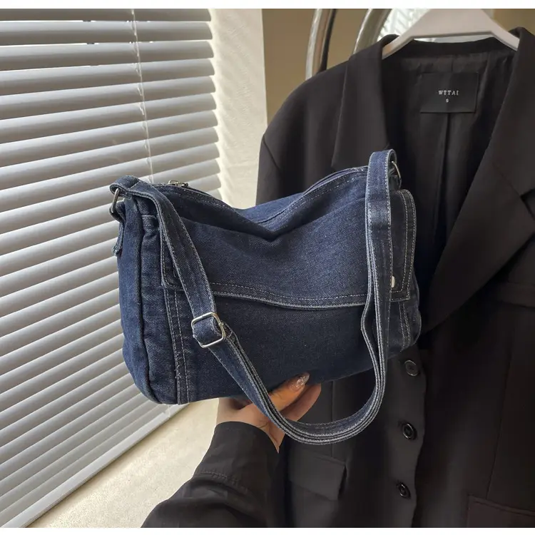 Japanese Style Flapover Washed Canvas Crossbody Bag — feature 22