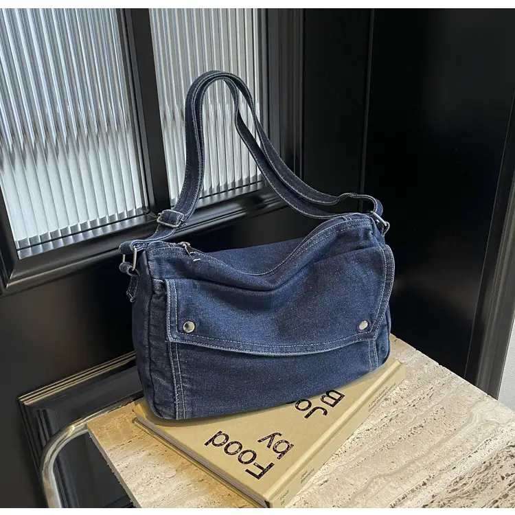 Japanese Style Flapover Washed Canvas Crossbody Bag — feature 24