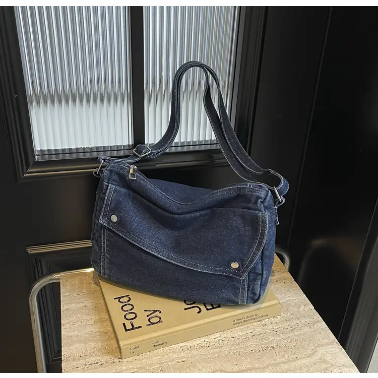 Japanese Style Flapover Washed Canvas Crossbody Bag — feature 25