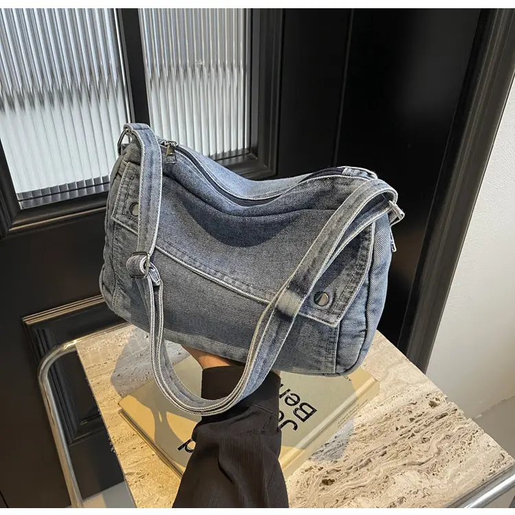 Japanese Style Flapover Washed Canvas Crossbody Bag — feature 27