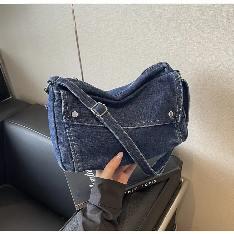 Japanese Style Flapover Washed Canvas Crossbody Bag — feature 33