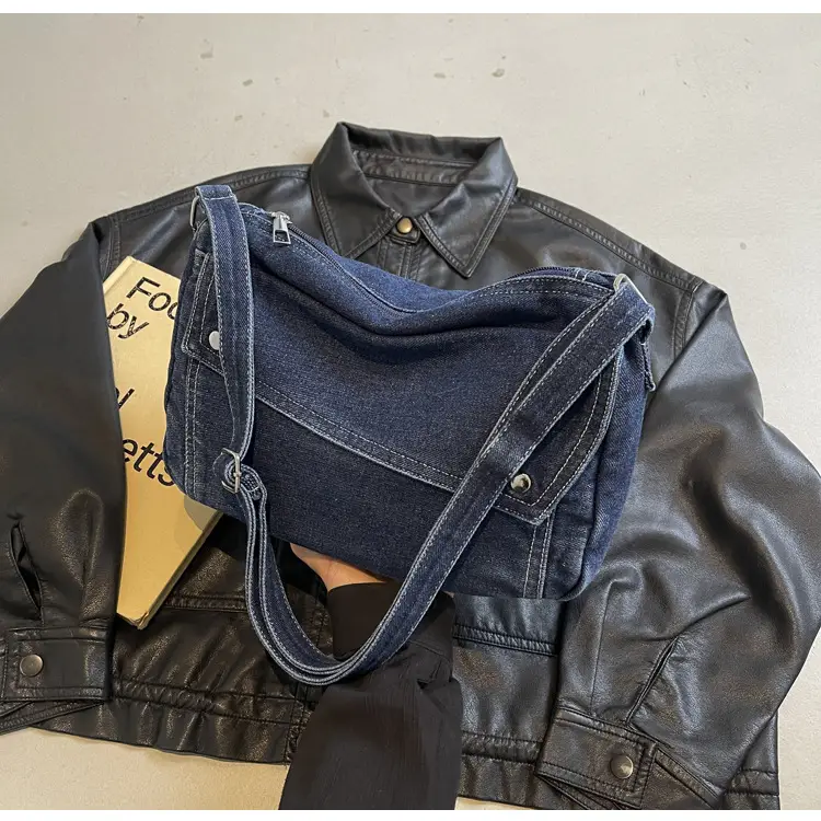 Japanese Style Flapover Washed Canvas Crossbody Bag — feature 37