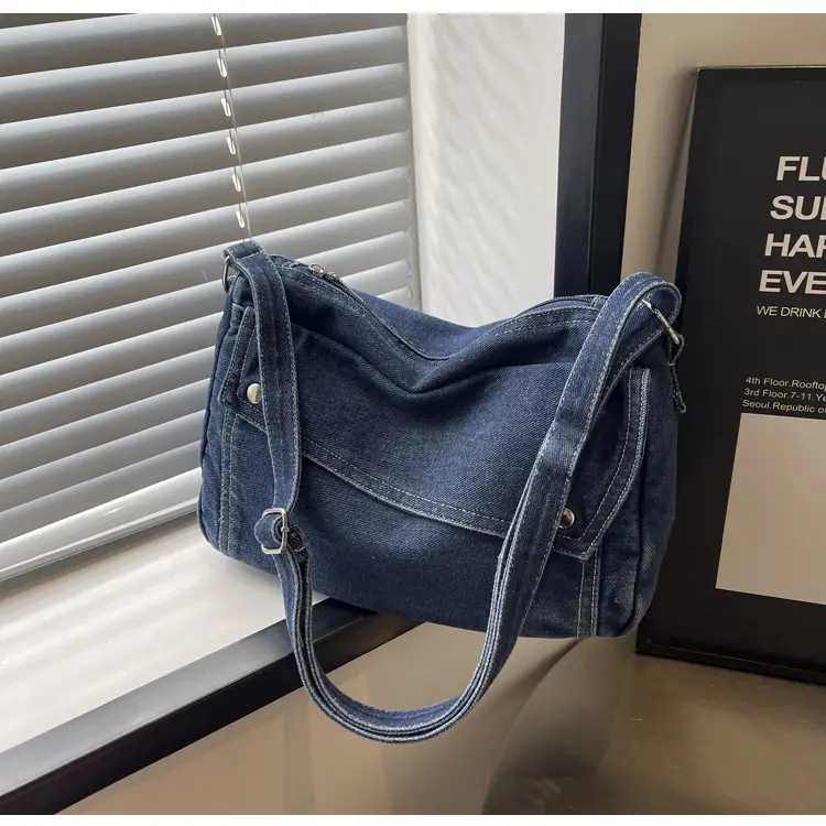 Japanese Style Flapover Washed Canvas Crossbody Bag — feature 39