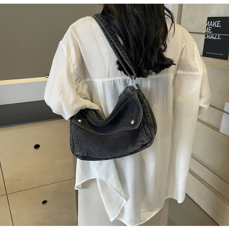 Japanese Style Flapover Washed Canvas Crossbody Bag — feature 46
