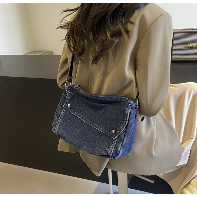 Japanese Style Flapover Washed Canvas Crossbody Bag — feature 54