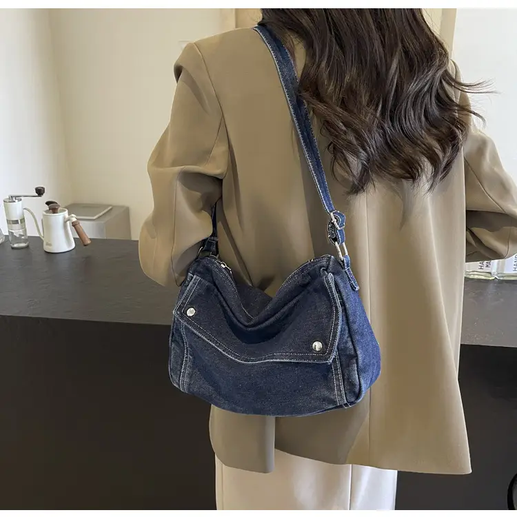 Japanese Style Flapover Washed Canvas Crossbody Bag — feature 59
