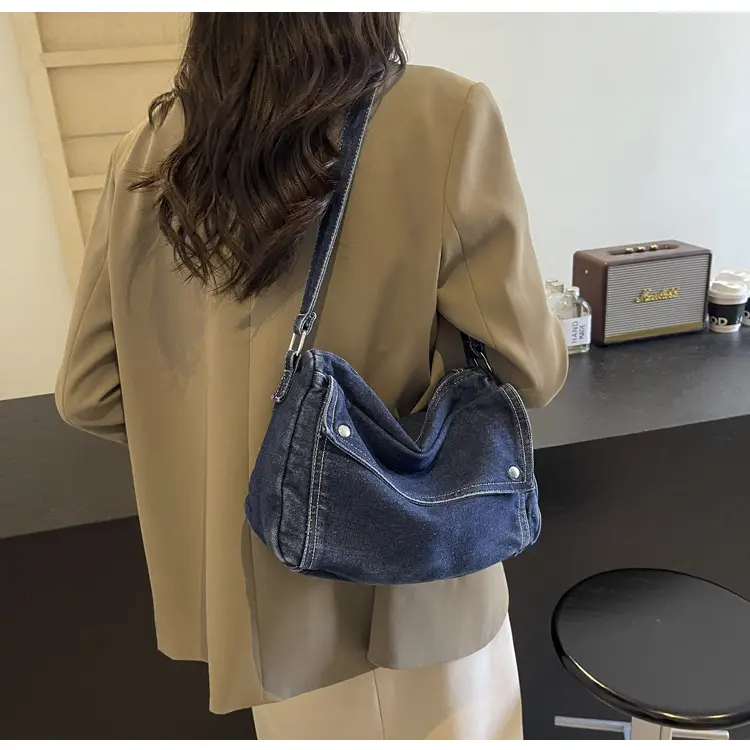 Japanese Style Flapover Washed Canvas Crossbody Bag — feature 60