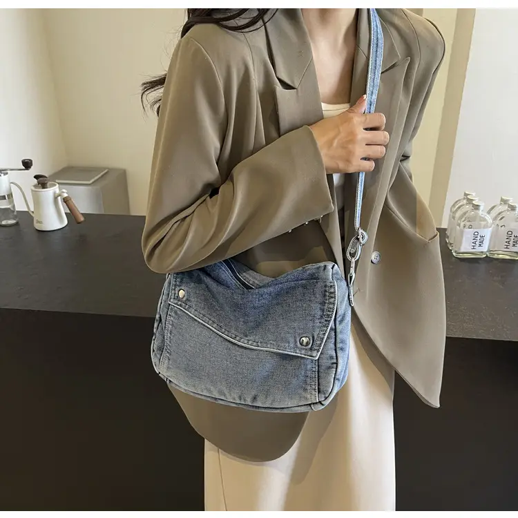Japanese Style Flapover Washed Canvas Crossbody Bag — feature 63
