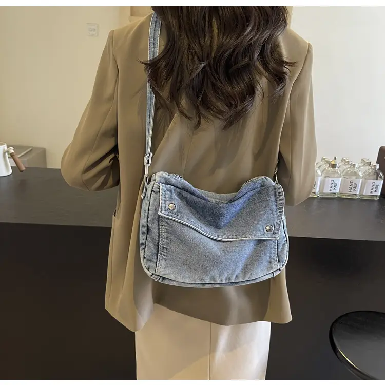 Japanese Style Flapover Washed Canvas Crossbody Bag — feature 67