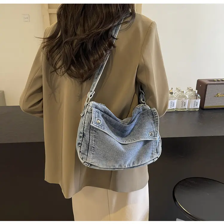 Japanese Style Flapover Washed Canvas Crossbody Bag — feature 69