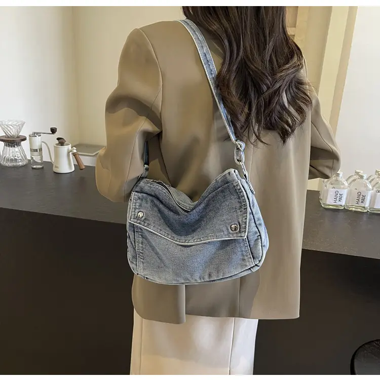 Japanese Style Flapover Washed Canvas Crossbody Bag — feature 73