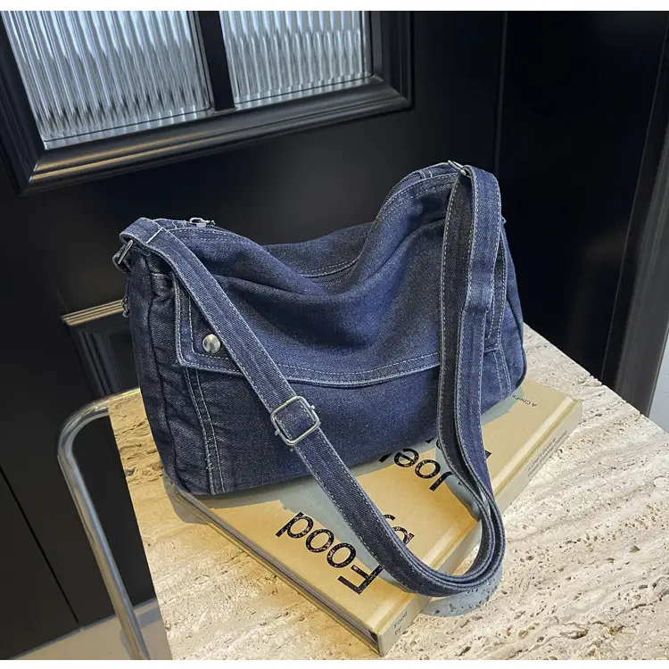 Japanese Style Flapover Washed Canvas Crossbody Bag — feature 80