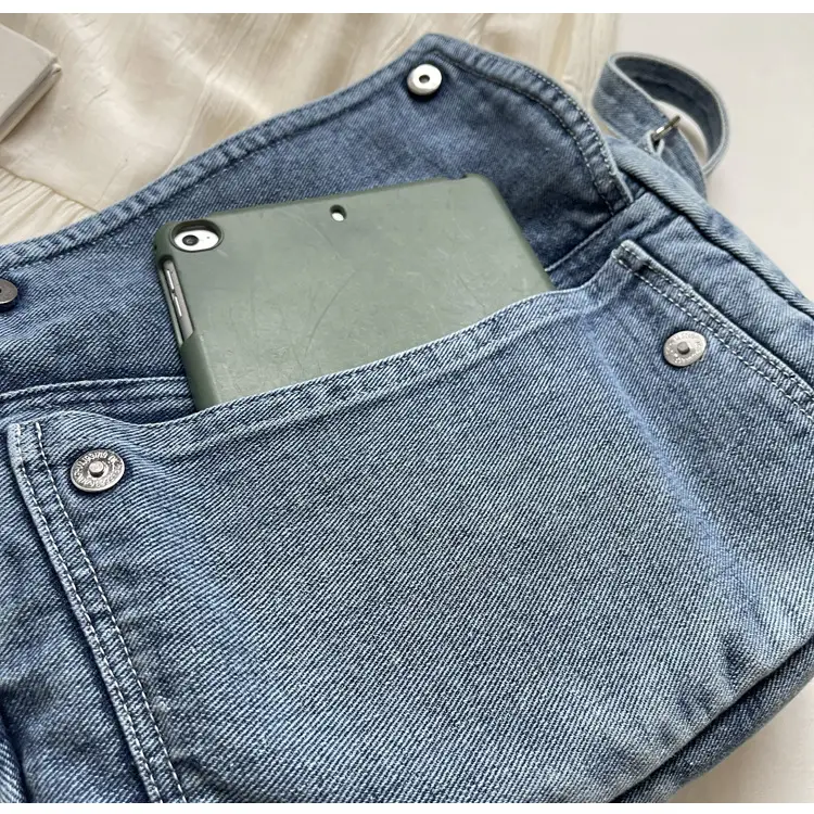Japanese Style Flapover Washed Canvas Crossbody Bag — feature 99