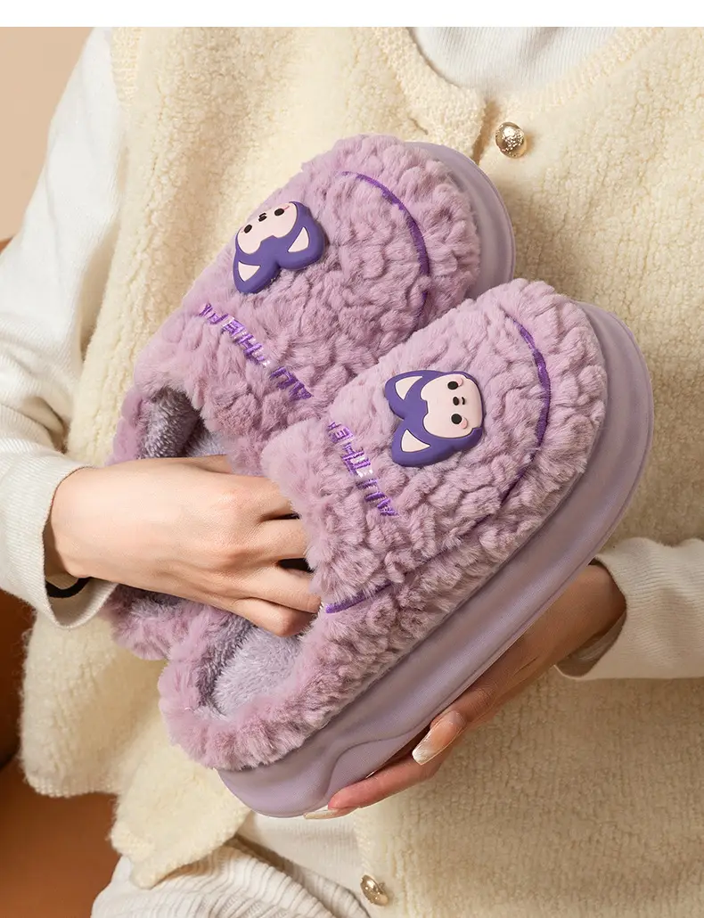 Qingchen 2024 New Av Winter Couple Warm Non-slip Slippers Women — feature 17