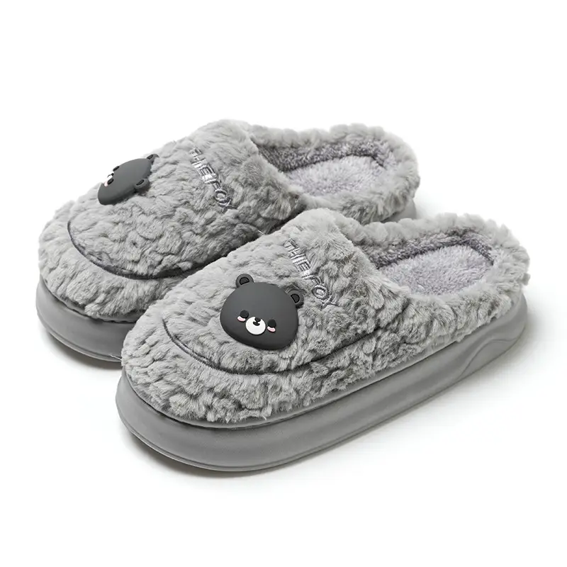 Qingchen 2024 New Av Winter Couple Warm Non-slip Slippers Women